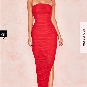 House of cb red midi dress